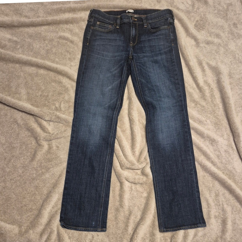J.Crew Stretch Dark Wash Straight Leg Jeans Womens 28S Blue Denim Mid Rise